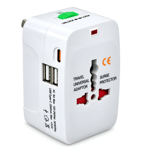 Universal Travel Adapter with USB & Type C Ports