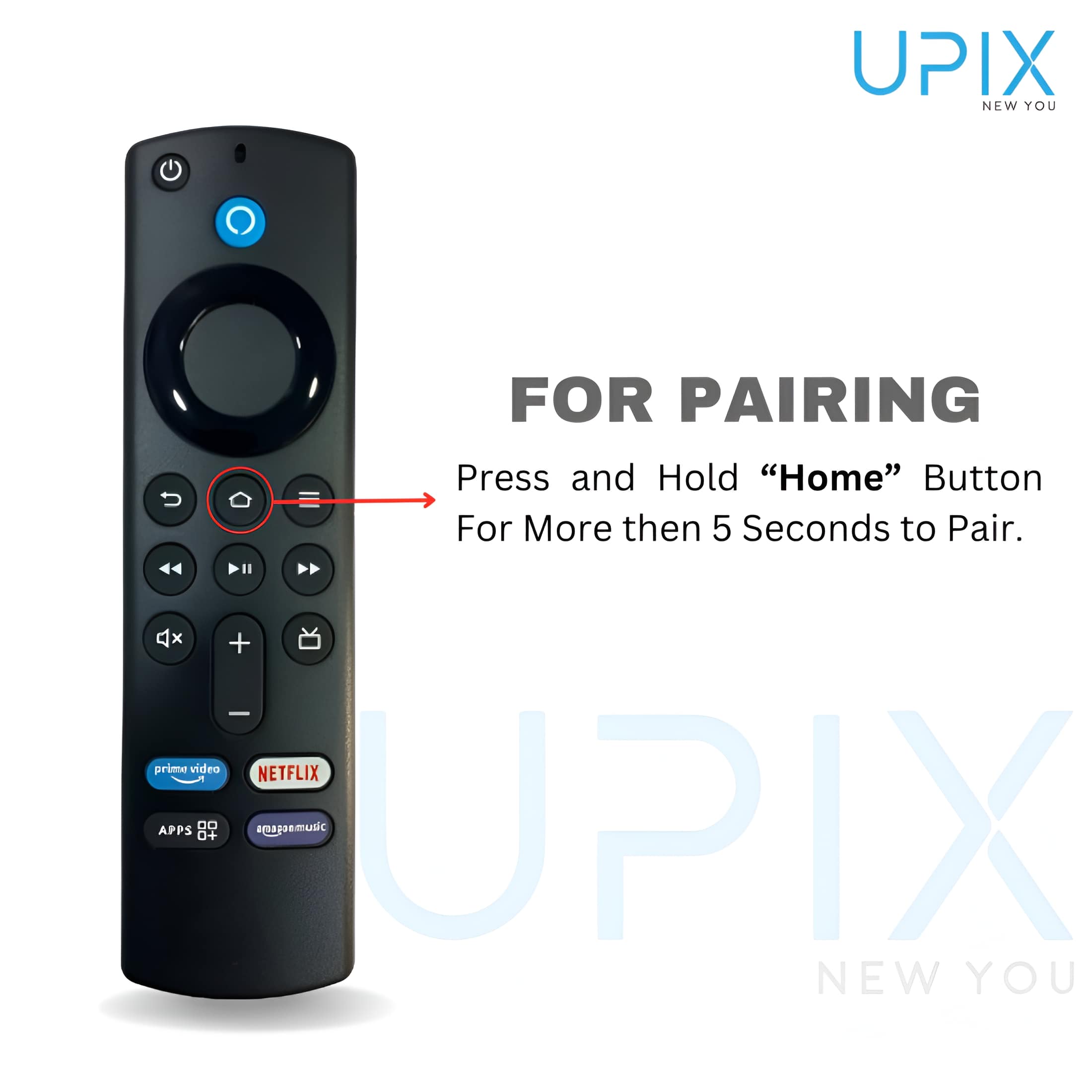 Upix Compatible Amazon Fire TV Stick Smart Remote No. 1113, with Voice, Pairing is Required