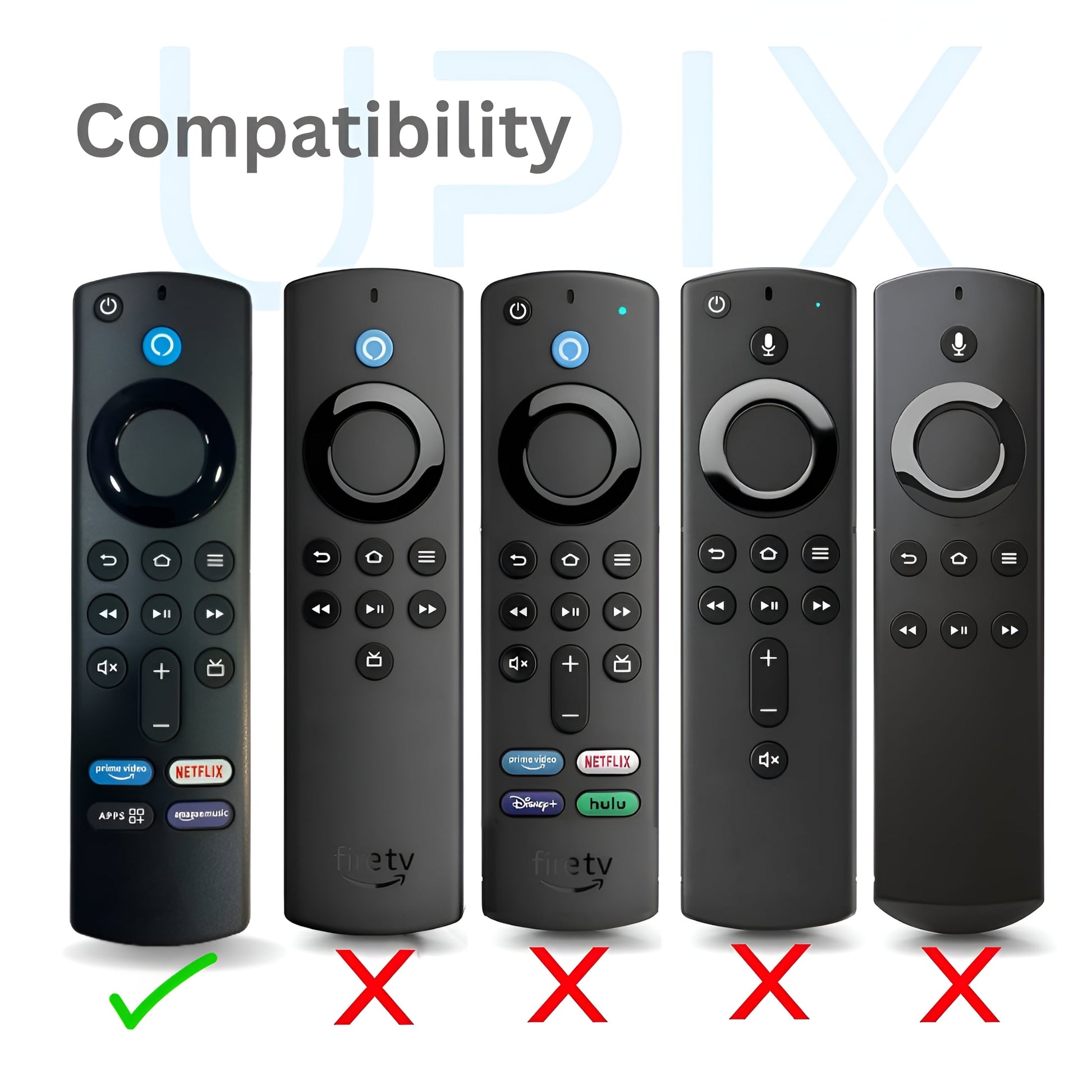 Upix Compatible Amazon Fire TV Stick Smart Remote No. 1113, with Voice, Pairing is Required