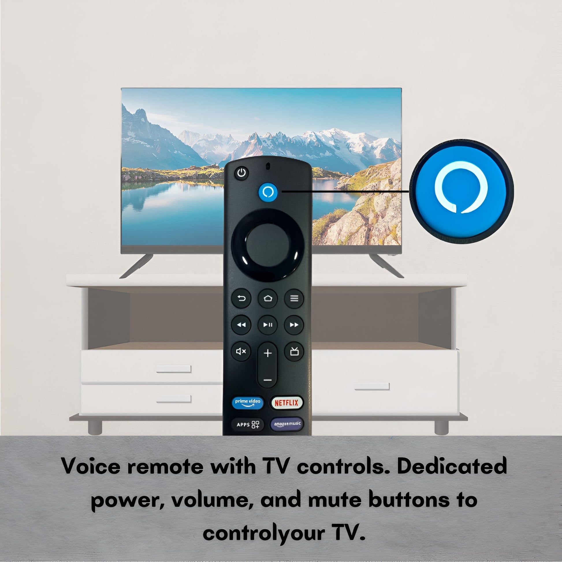 Upix Compatible Amazon Fire TV Stick Smart Remote No. 1113, with Voice, Pairing is Required