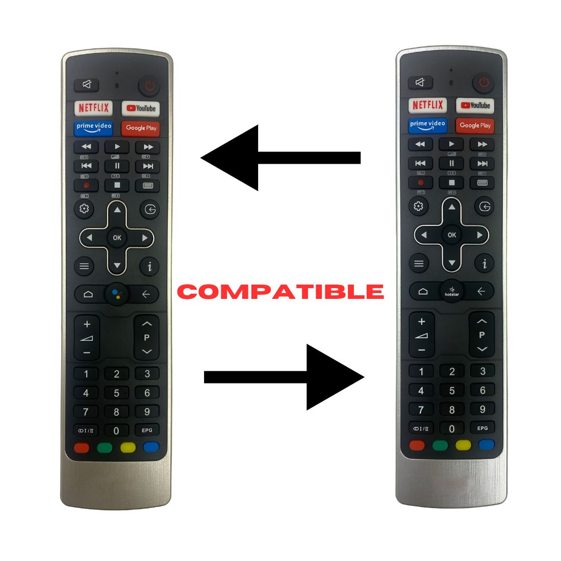Upix Compatible Vu Smart TV Remote No. 1132 (No voice)