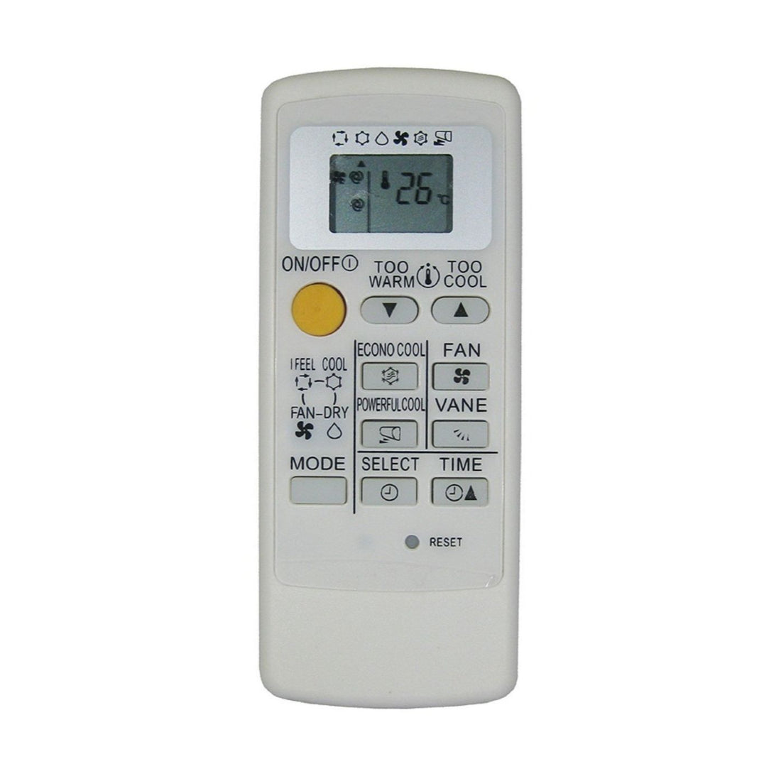 Upix Compatible Mitsubishi AC Remote No. 122 (No Backlight)