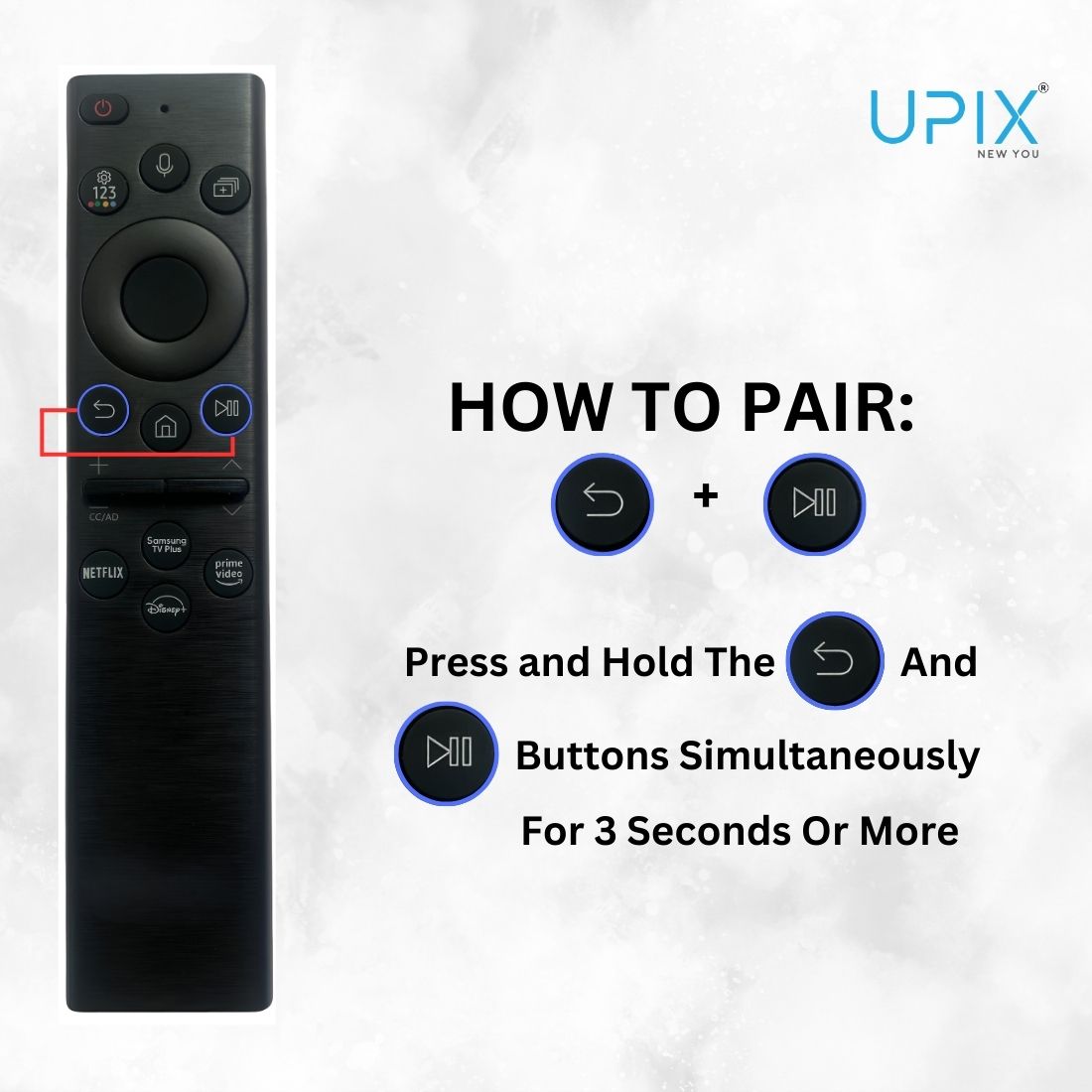 Upix Compatible Samsung Smart TV Remote No. BN59-01385A, with Voice, Pairing is Required