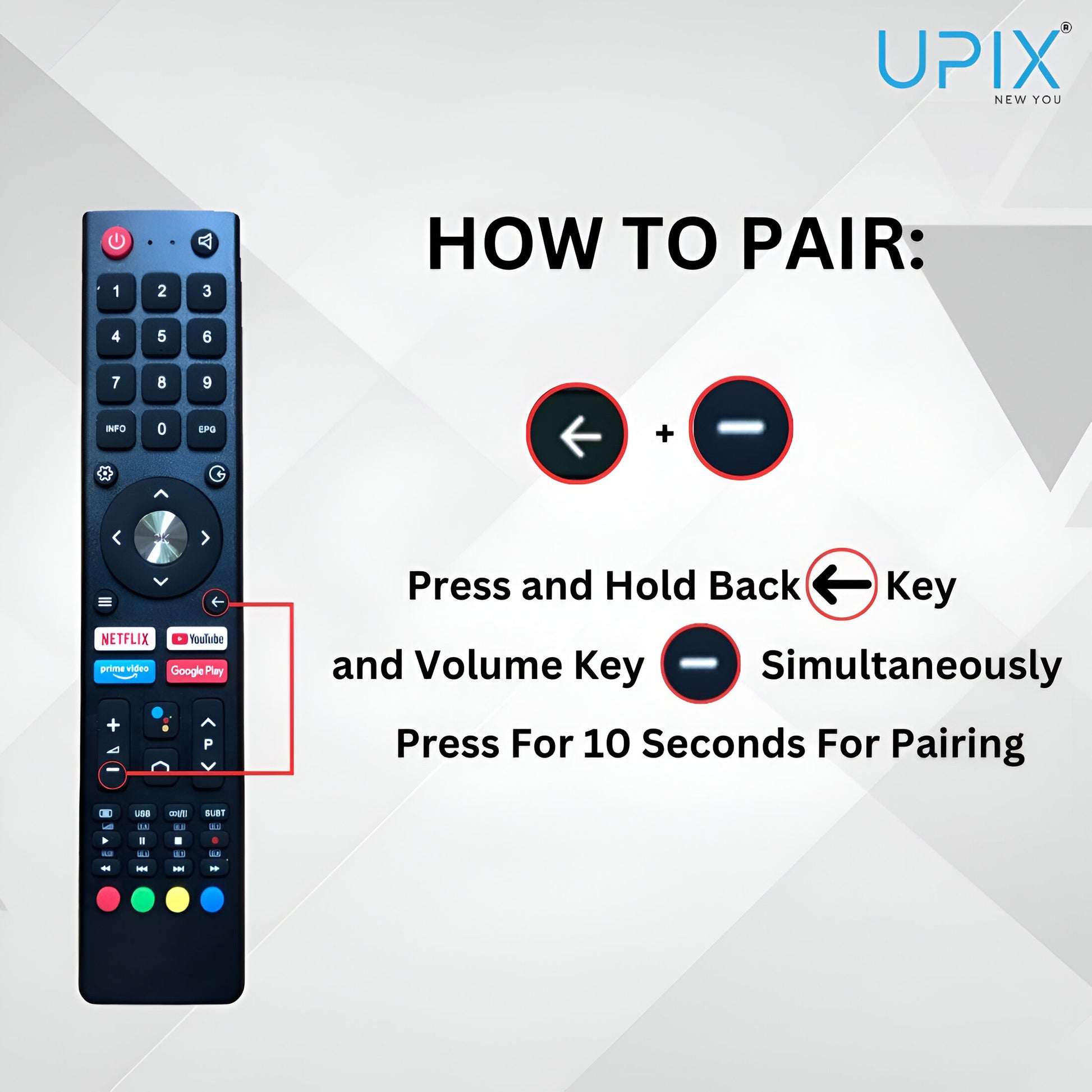 Upix Compatible BPL Smart TV Remote No. 1167, with Voice, Pairing is Required