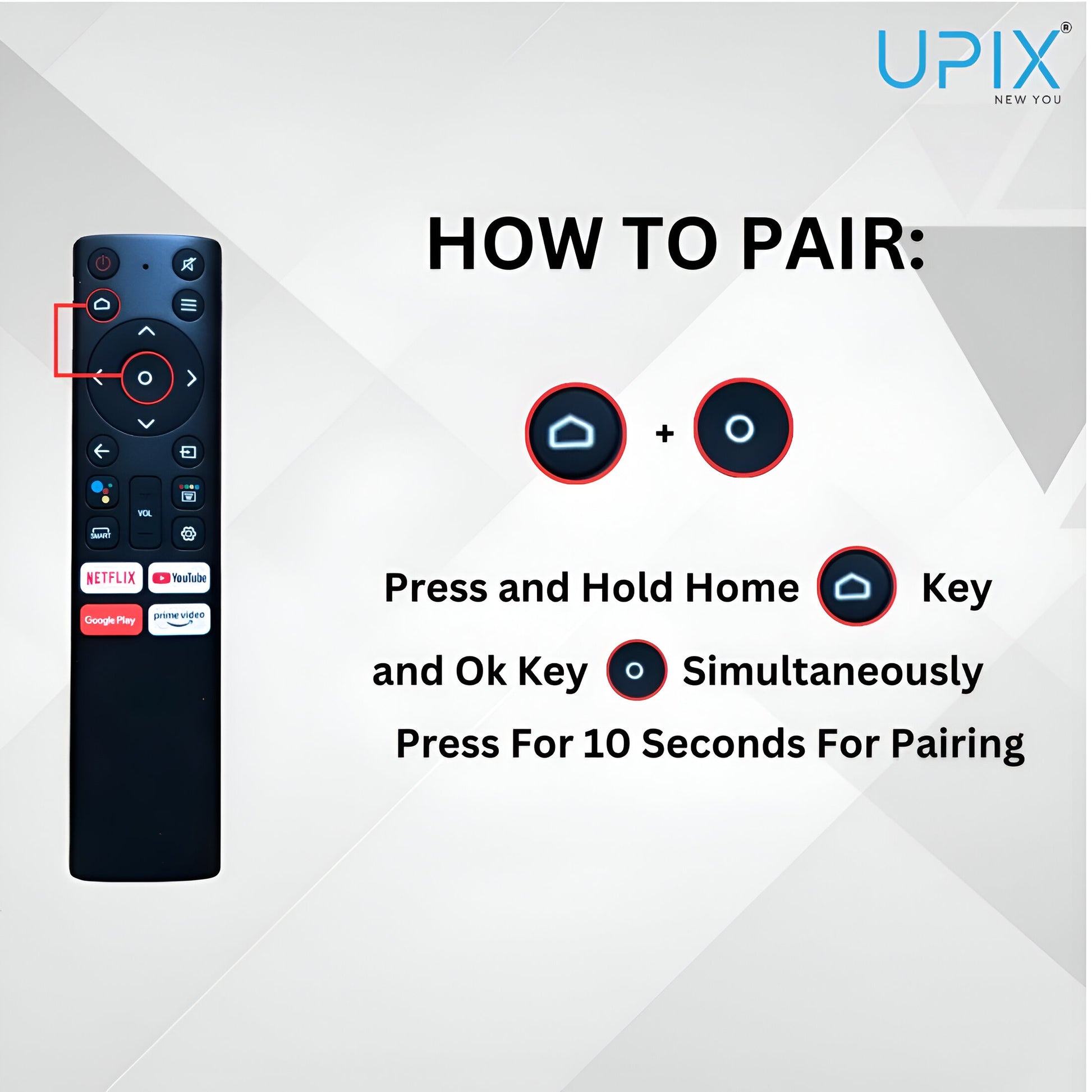 Upix Compatible Nokia Smart TV Remote No. 1171, with Voice, Pairing is Required