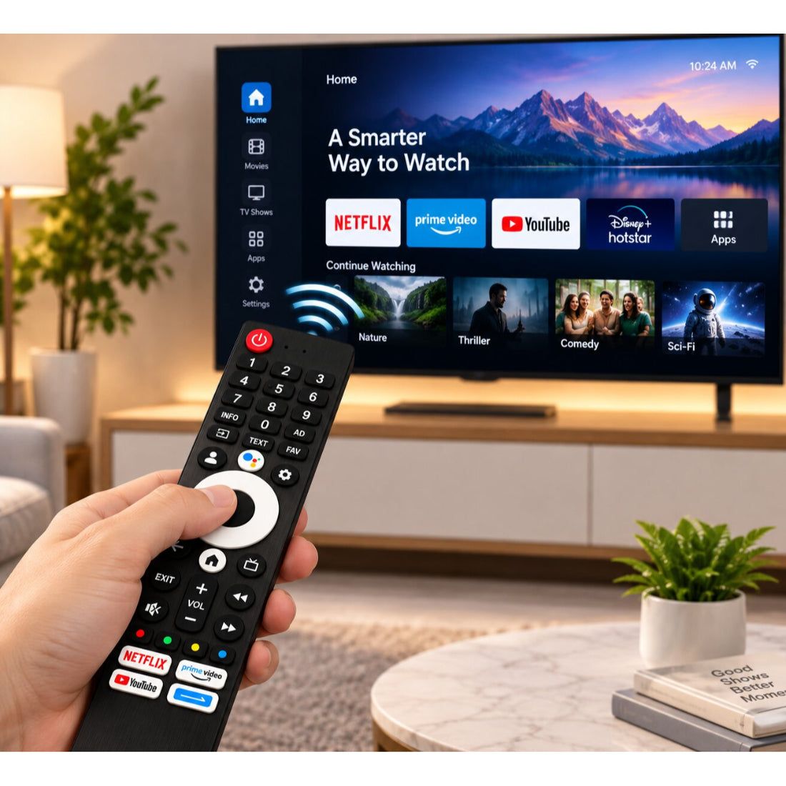 Upix Compatible Lloyd Smart TV Remote No. 1174, with Voice, Pairing is Required