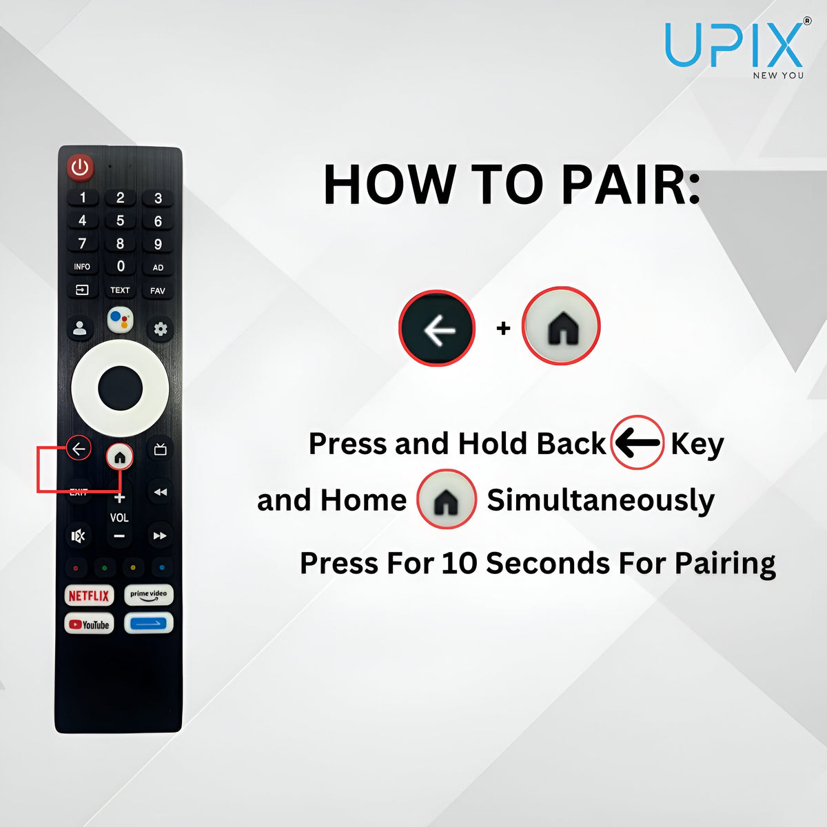 Upix Compatible Thomson Smart TV Remote No. 1175, with Voice, Pairing is Required