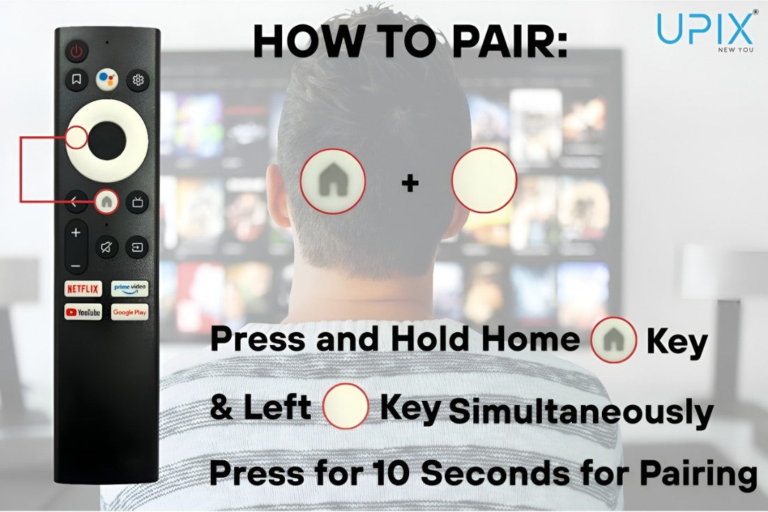 Upix Compatible Lloyd Smart TV Remote No. 1237, with Voice, Pairing is Required