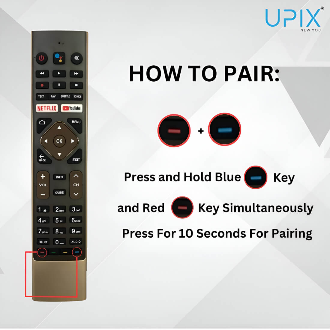 Upix Compatible for Haier Smart TV Remote No. 1276 | with Voice | Pairing is Required
