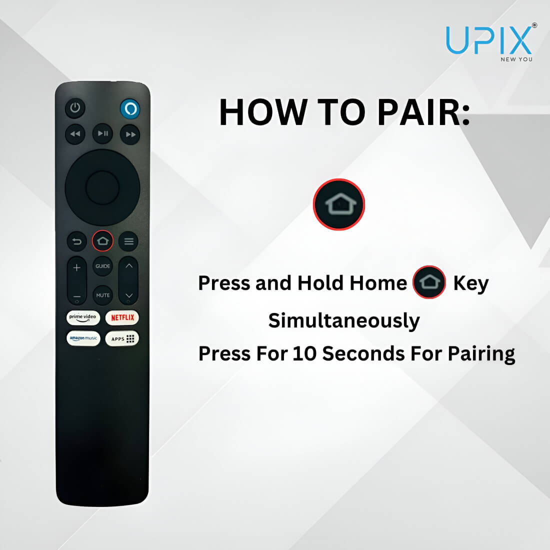 Upix Compatible for Mi Fire Smart TV Remote No. 1280 | with Voice | Pairing is Required
