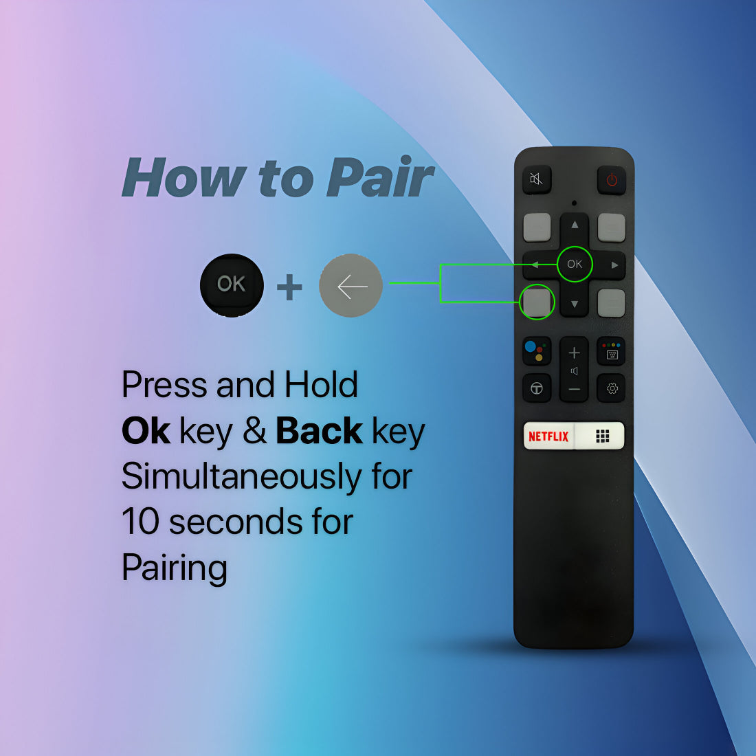 Upix Compatible TCL Smart TV Remote No. 1290, with Voice, Pairing is Required