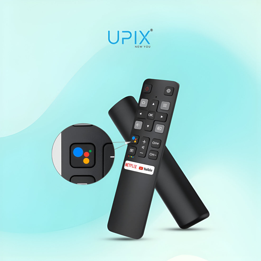 Upix Compatible TCL Smart TV Remote No. 1290, with Voice, Pairing is Required