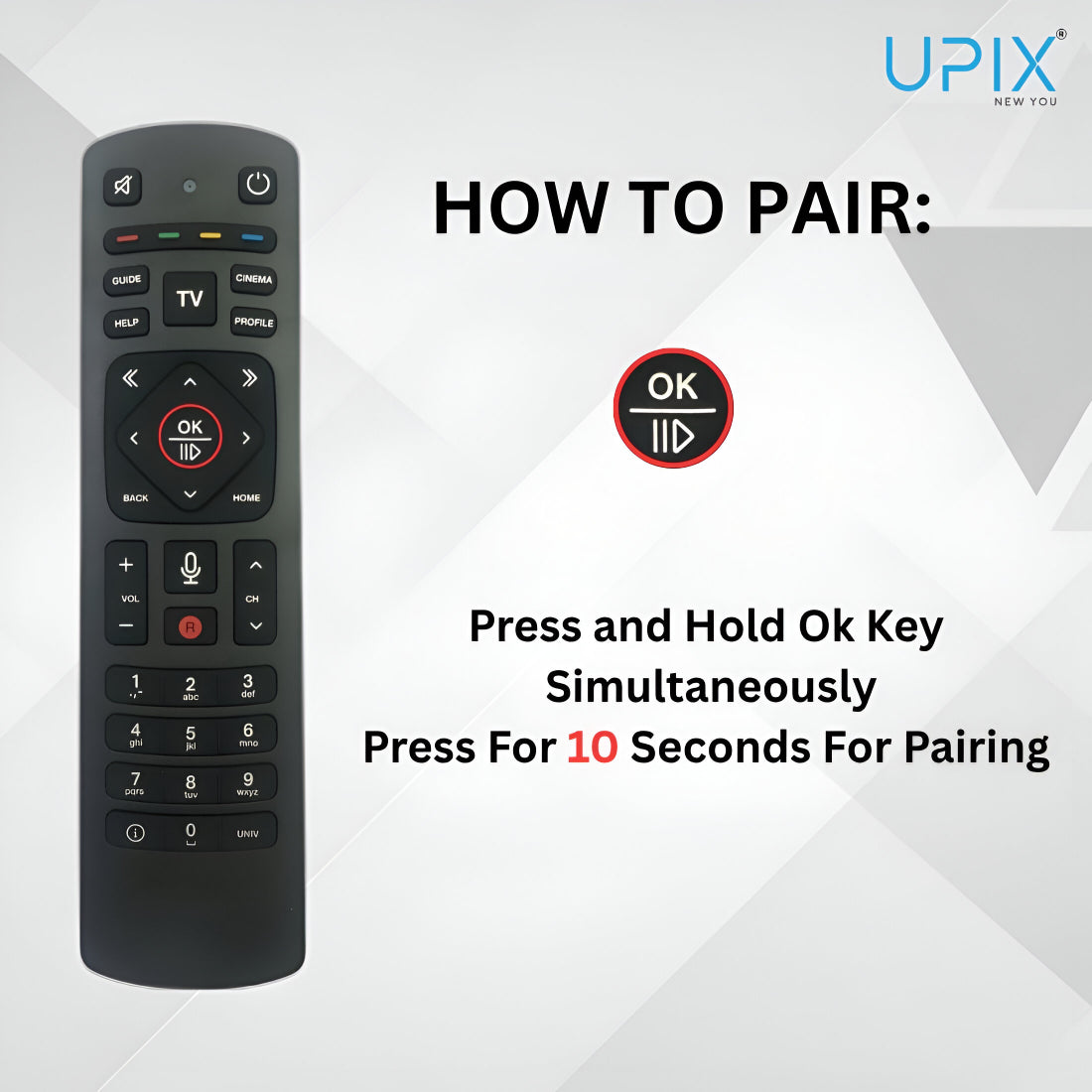 Upix Compatible Jio Fiber DTH Remote No. 1292, with Voice, Pairing is Required