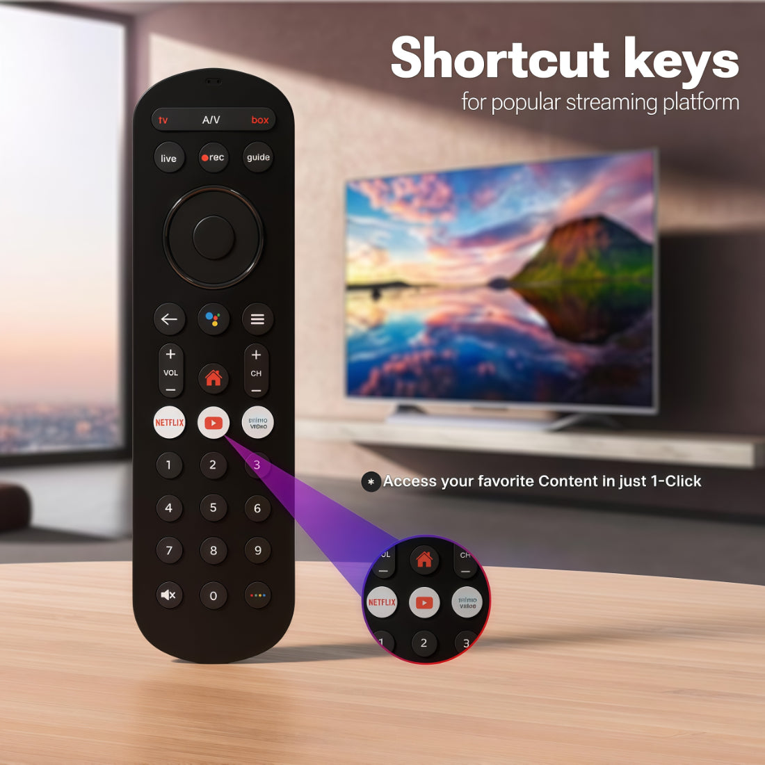 Upix Compatible Airtel Xstream DTH Set Top Box Remote No. 1306, with Voice, Pairing is Required