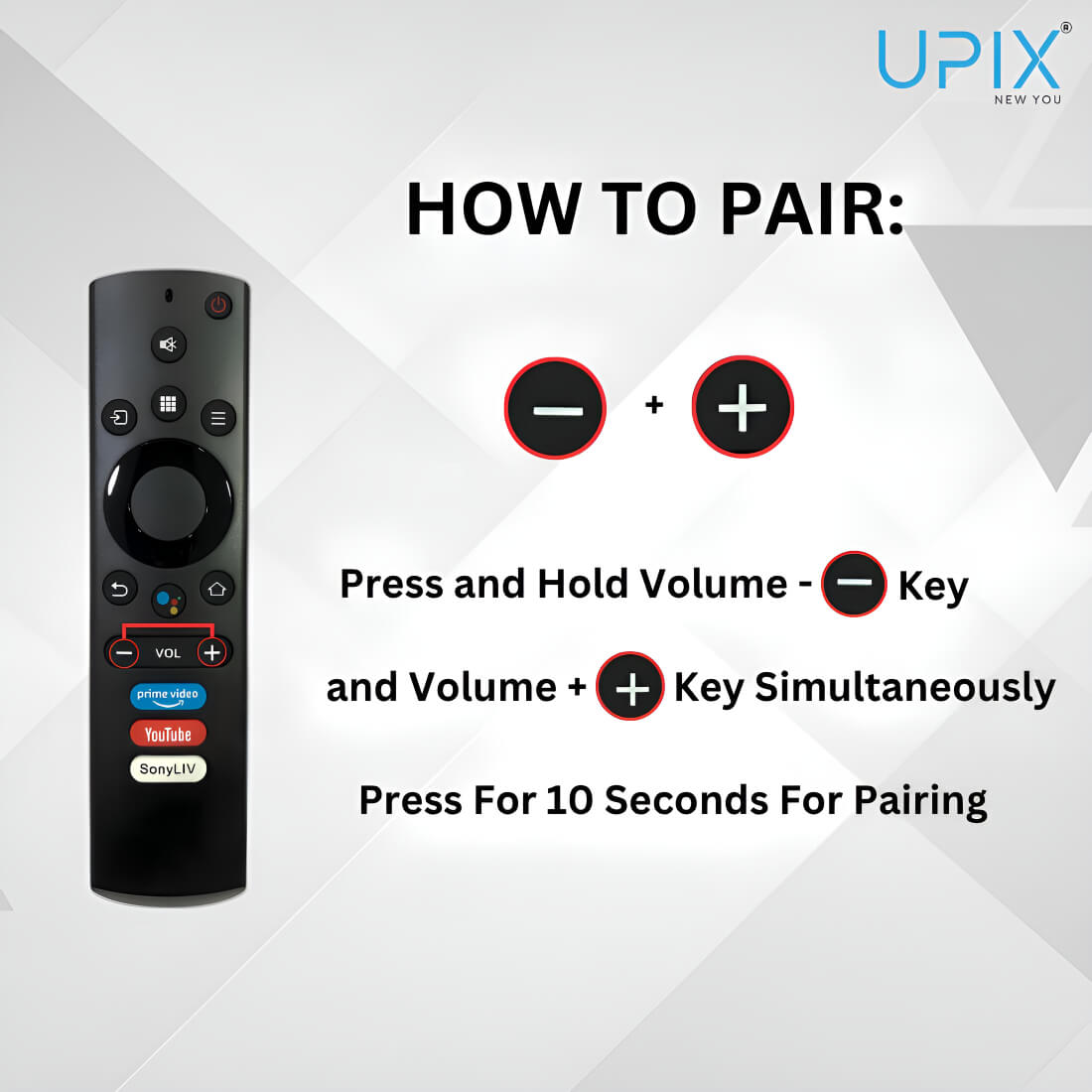 Upix Compatible for Kodak Smart TV Remote No. 1309 | with Voice | Pairing is Required