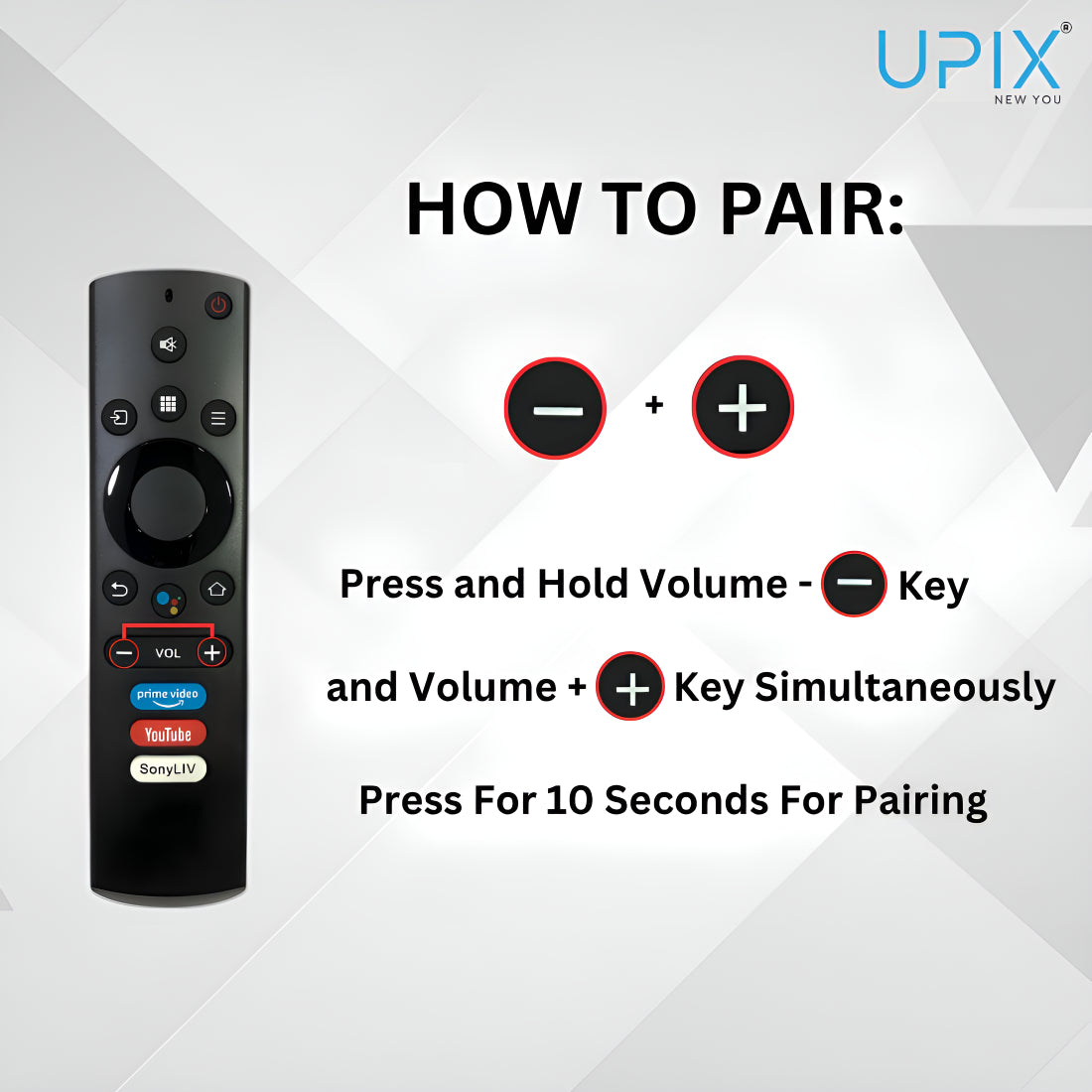 Upix Compatible Kodak Smart TV Remote No. 1309, with Voice, Pairing is Required