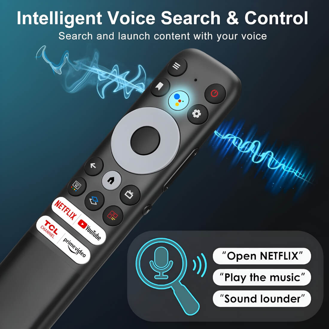 Upix Compatible for TCL Smart TV Remote No. 1327 | with Voice | Pairing is Required