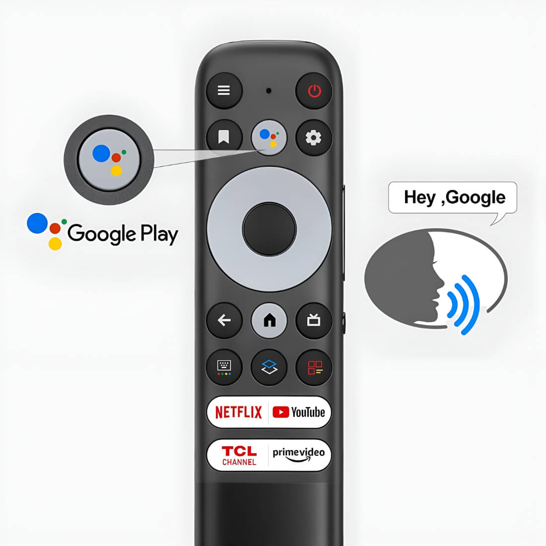 Upix Compatible for TCL Smart TV Remote No. 1327 | with Voice | Pairing is Required