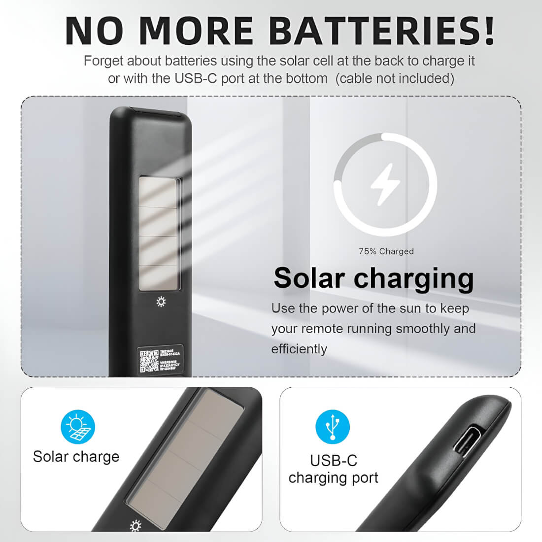 Upix Compatible for Samsung Smart TV Remote No. BN59-01432G | with Voice | With Solar Cell Charge | Pairing is Required