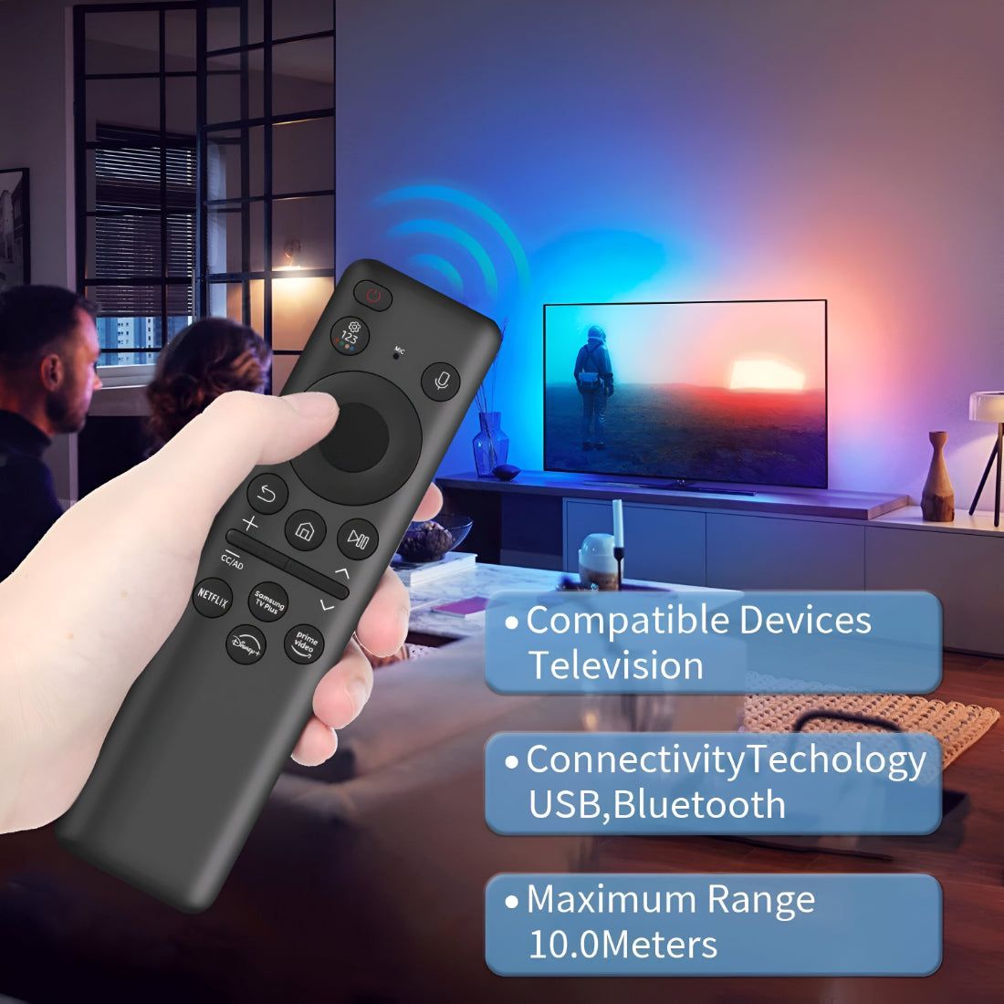 Upix Compatible Samsung Smart TV Remote No. BN59-01432G, with Voice, With Solar Cell Charge, Pairing is Required