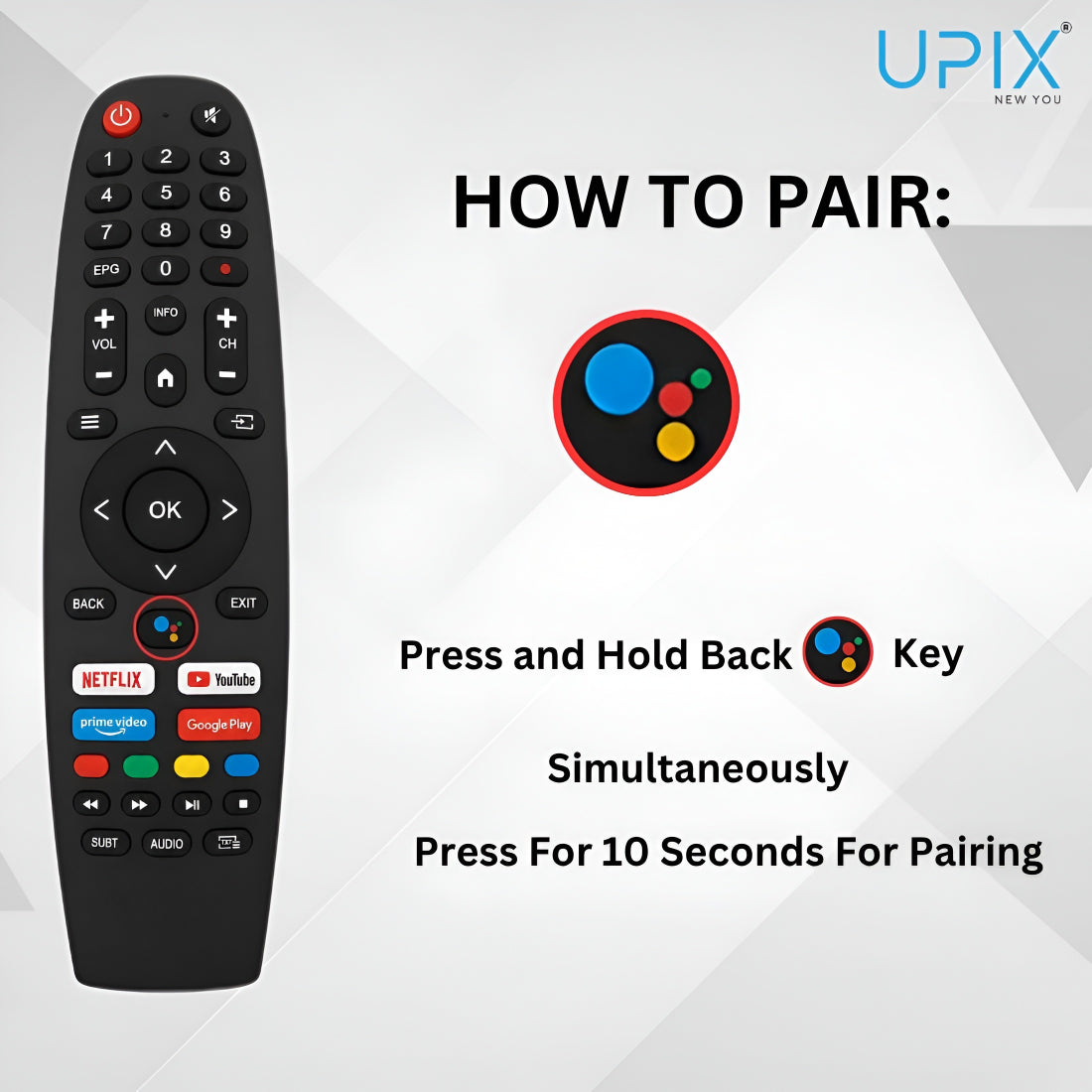 Upix Compatible Sansui Smart TV Remote No. 1341, with Voice, Pairing is Required