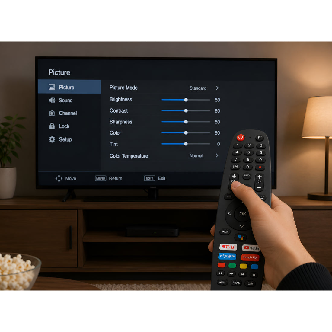 Upix Compatible Sansui Smart TV Remote No. 1341, with Voice, Pairing is Required