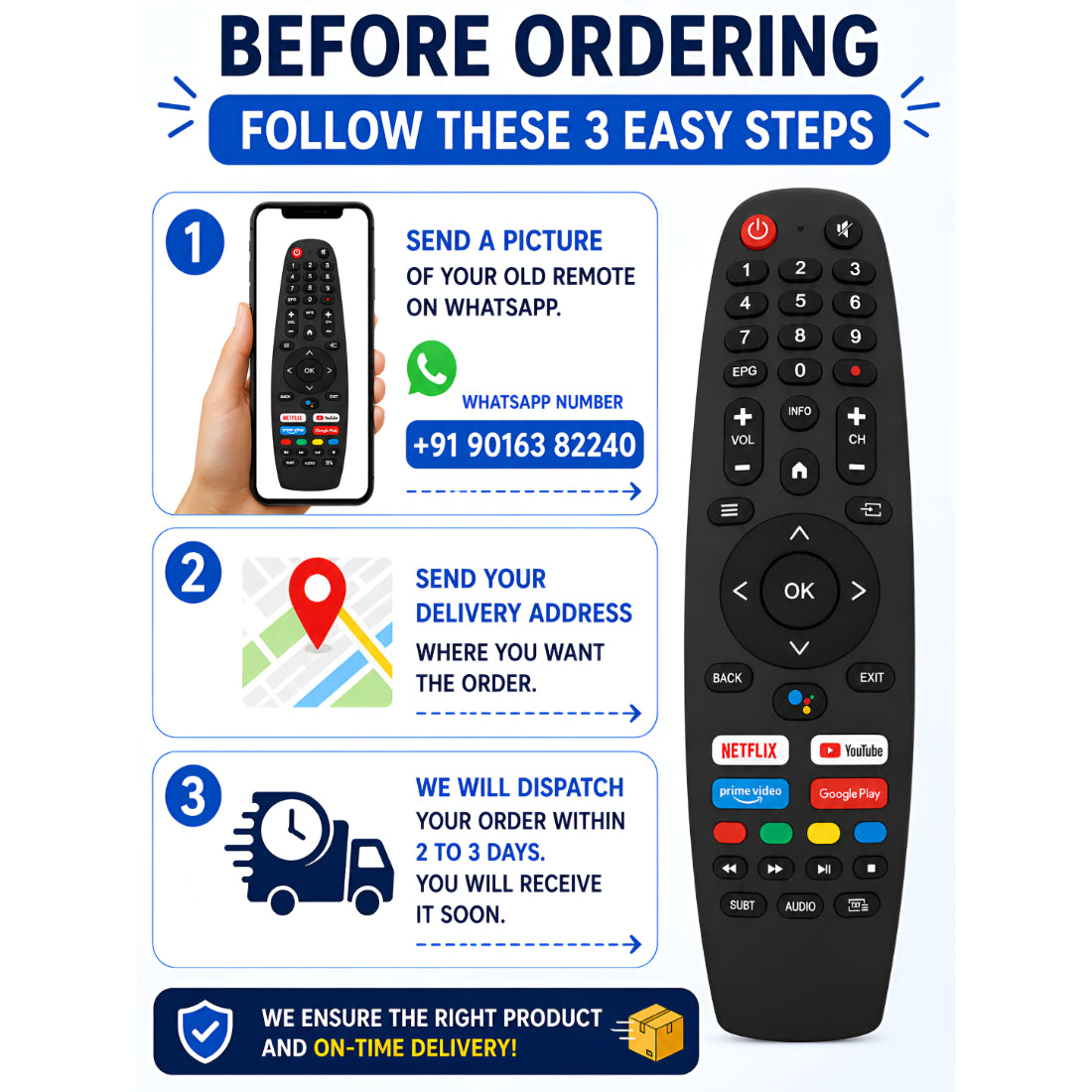 Upix Compatible Sansui Smart TV Remote No. 1341, with Voice, Pairing is Required