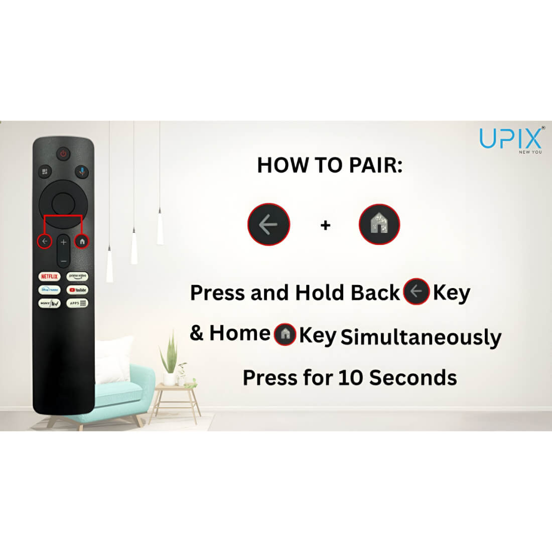 Upix Compatible for Xiaomi, Mi, Redmi Smart TV Remote No. 1364 | with Voice | Pairing is Required