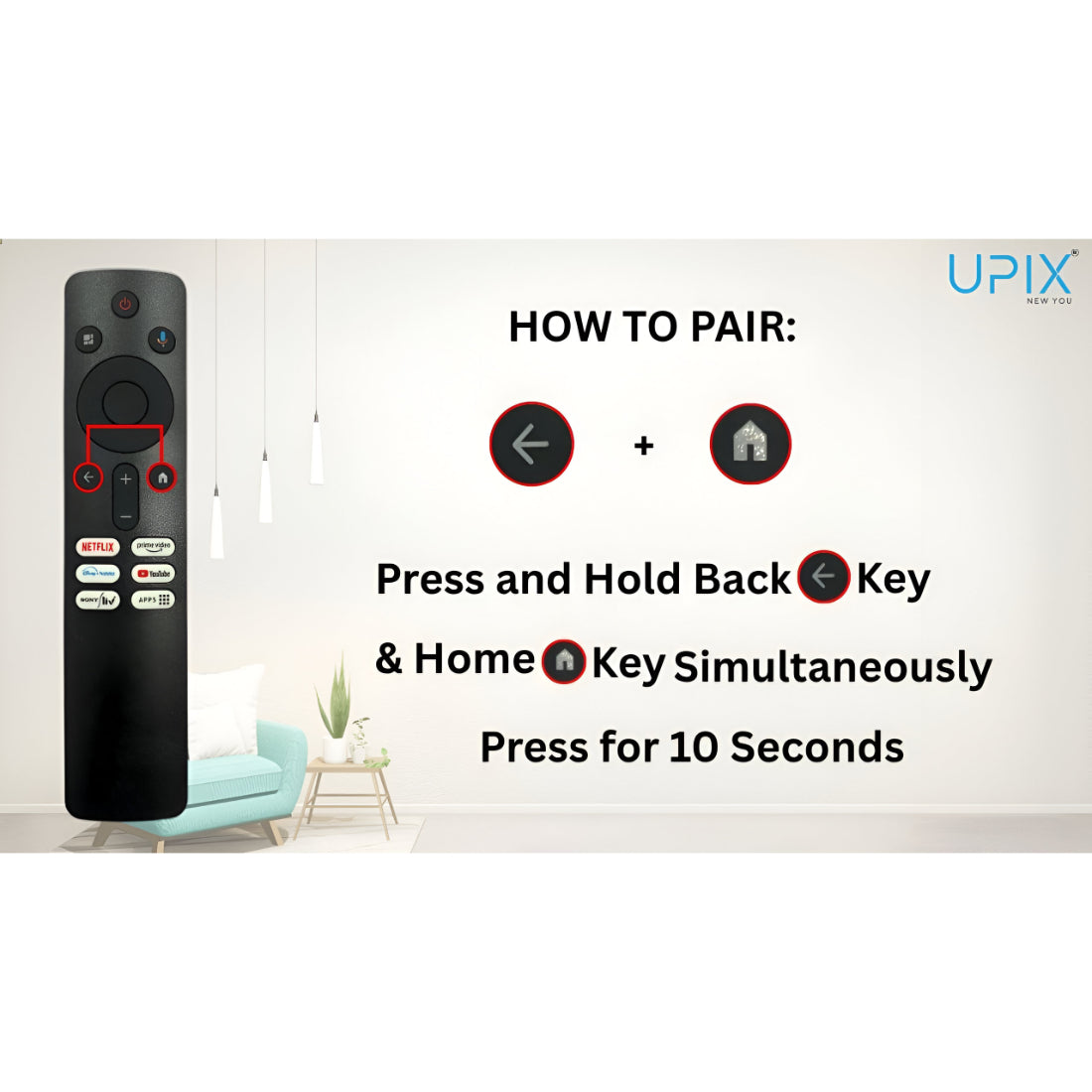 Upix Compatible Xiaomi, Mi, Redmi Smart TV Remote No. 1364, with Voice, Pairing is Required