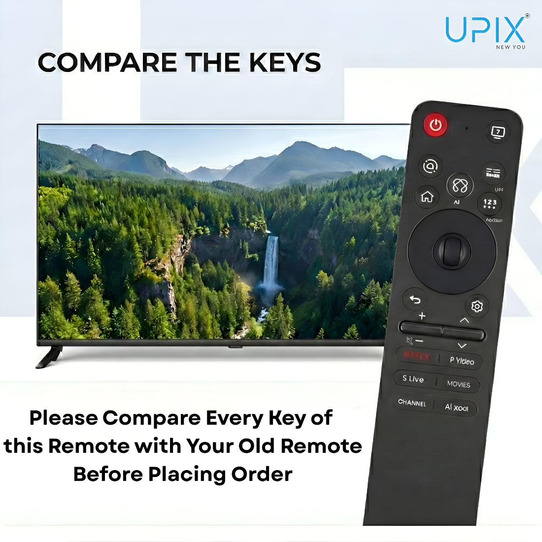 Upix Compatible LG Smart TV Remote No. AKB76046609, with Voice, with AI and Pointer Function, Pairing is Required