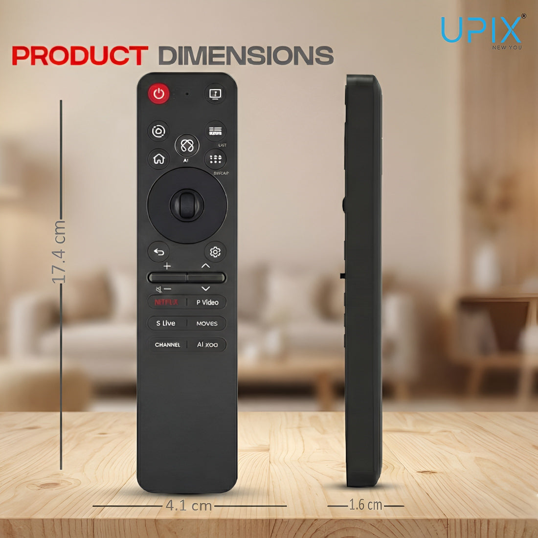 Upix Compatible LG Smart TV Remote No. AKB76046609, with Voice, with AI & Pointer Function, Pairing is Required