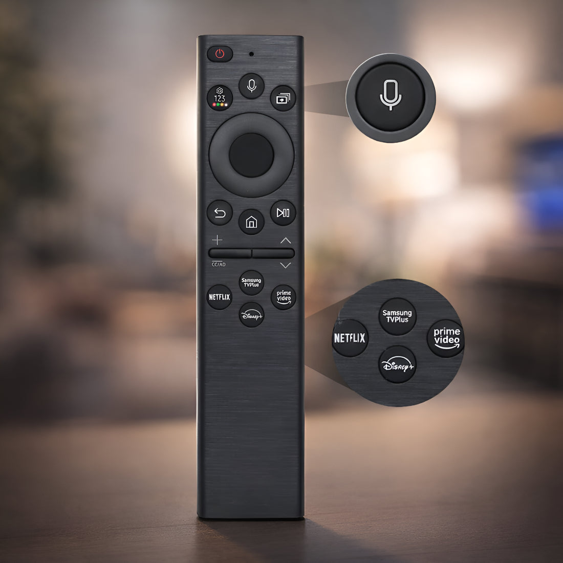 Upix Compatible Samsung Smart TV Remote No. BN59-01385A/B, with Voice, with Solar Cell Charge