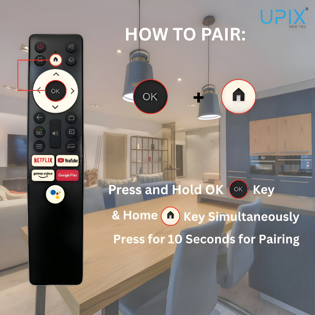 Upix Compatible Micromax Smart TV Remote No. 1411, with Voice, Art-V1