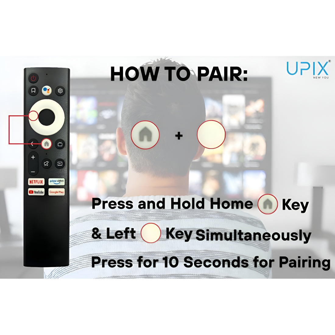 Upix Compatible Haier Smart TV Remote No. 1412, with Voice, SW-V8