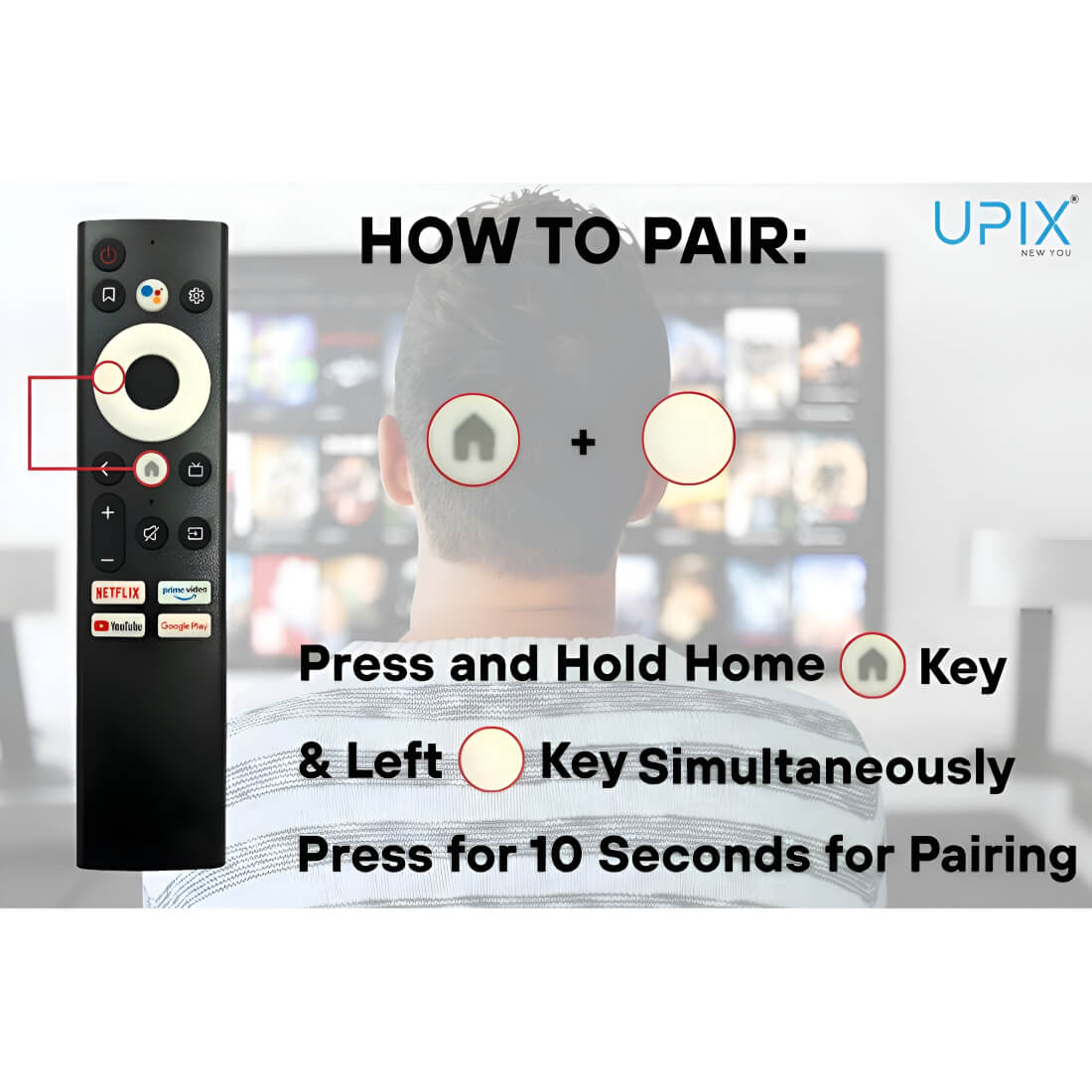 Upix Compatible for Haier Smart TV Remote No. 1413 | with Voice | SW-V8