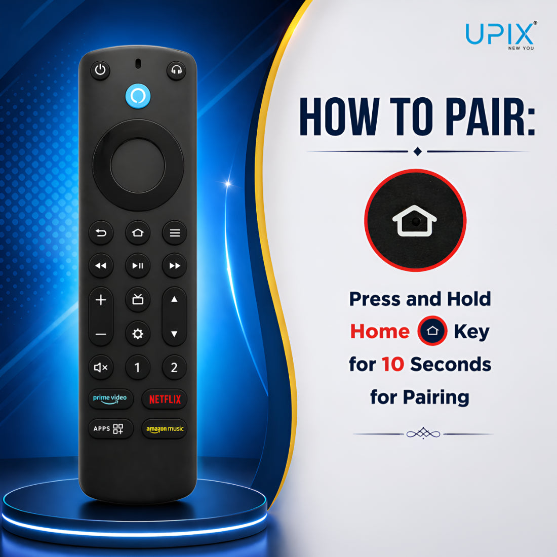 Upix Compatible Amazon Fire TV Stick Remote No. 1418 (with Voice)