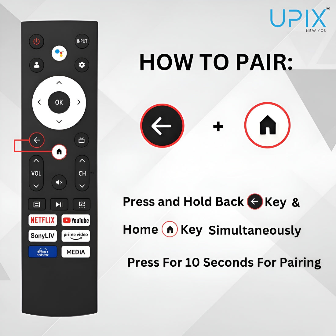 Upix Compatible Hisense Smart TV Remote No. 1436 | with Voice |