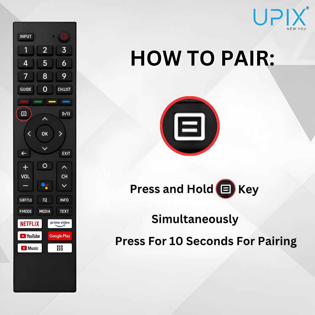 Upix Compatible Hisense Smart TV Remote No. 1437 | with Voice |