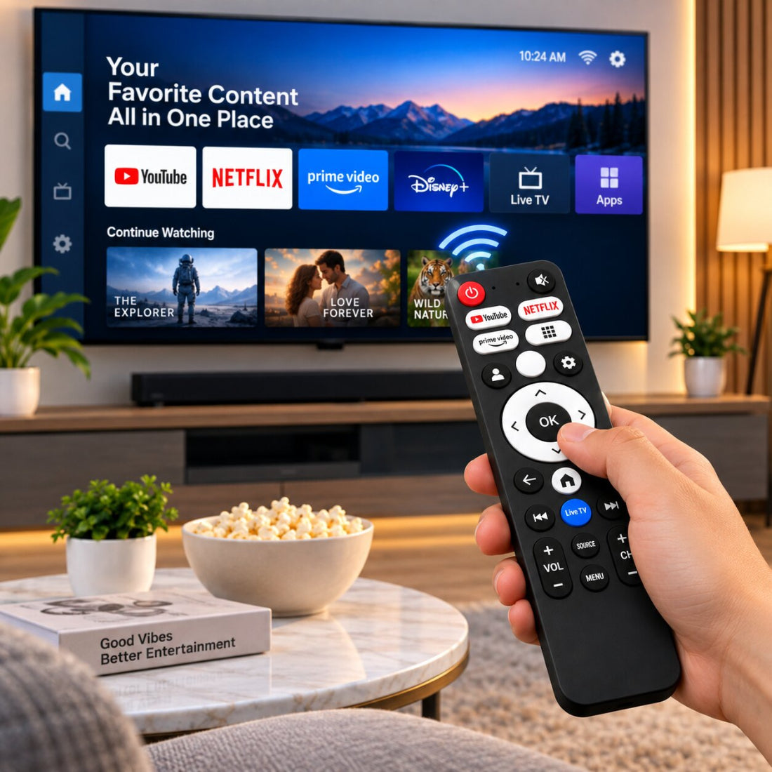 Upix Compatibel for Onida Smart TV Remote No. 1463 | with Voice