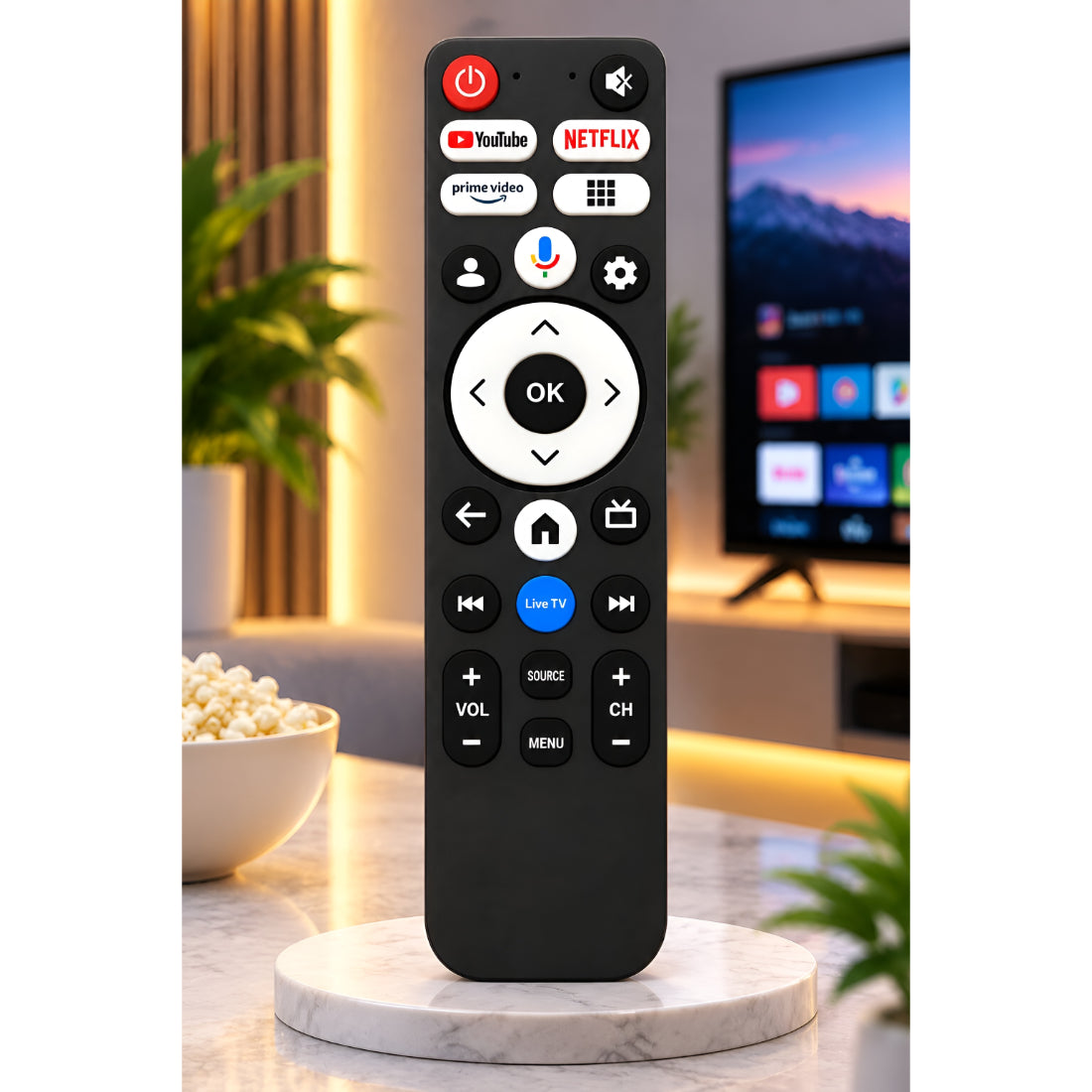 Upix Compatible for Kodak Smart TV Remote No. 1470 | No Voice