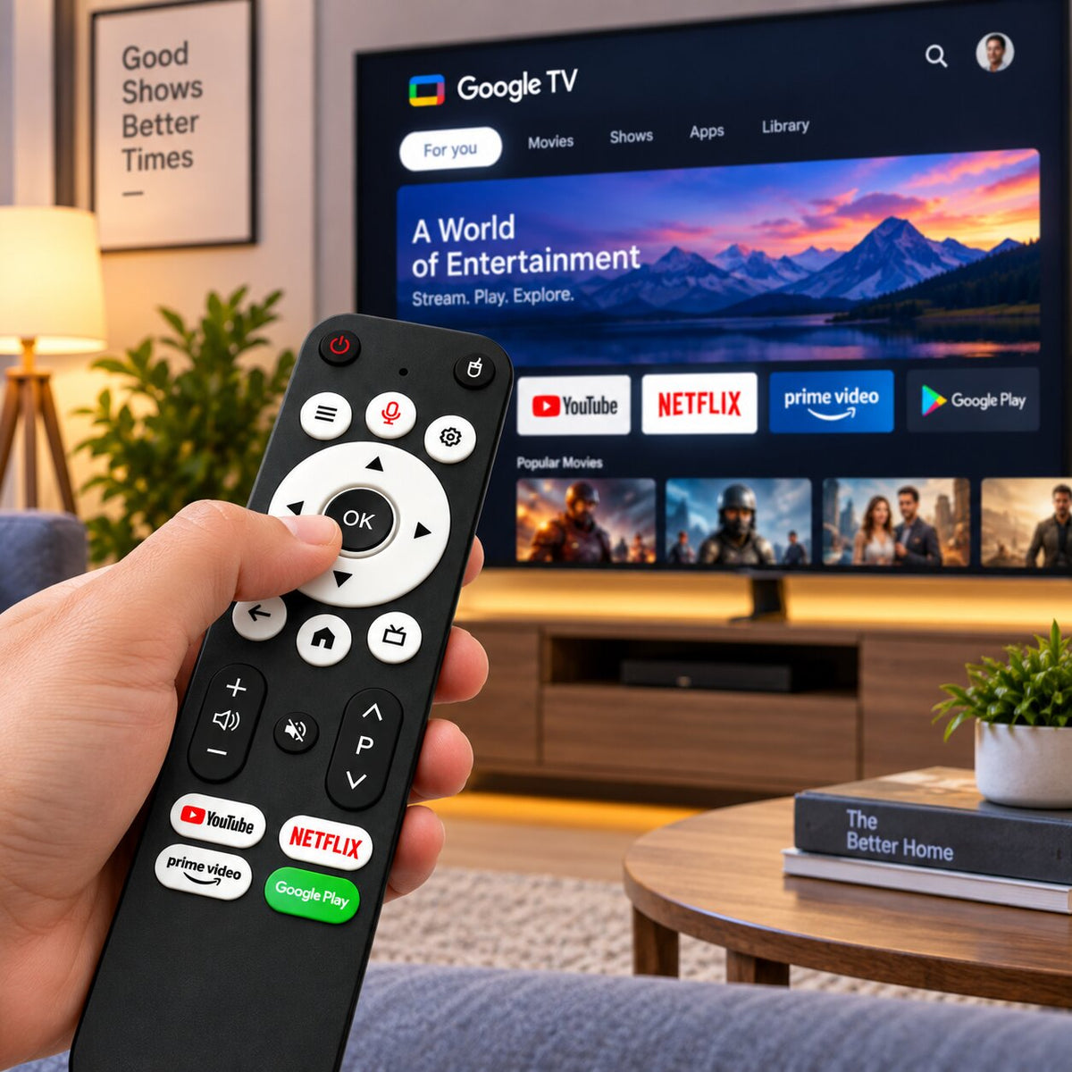 Upix Compatible for Sharp Smart TV Remote No. 1472 | No Voice