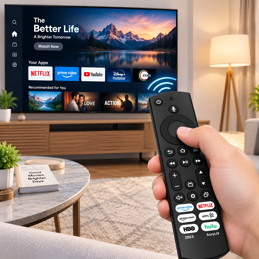 Upix Compatible for Akai Smart TV Remote No. 1475 | No Voice