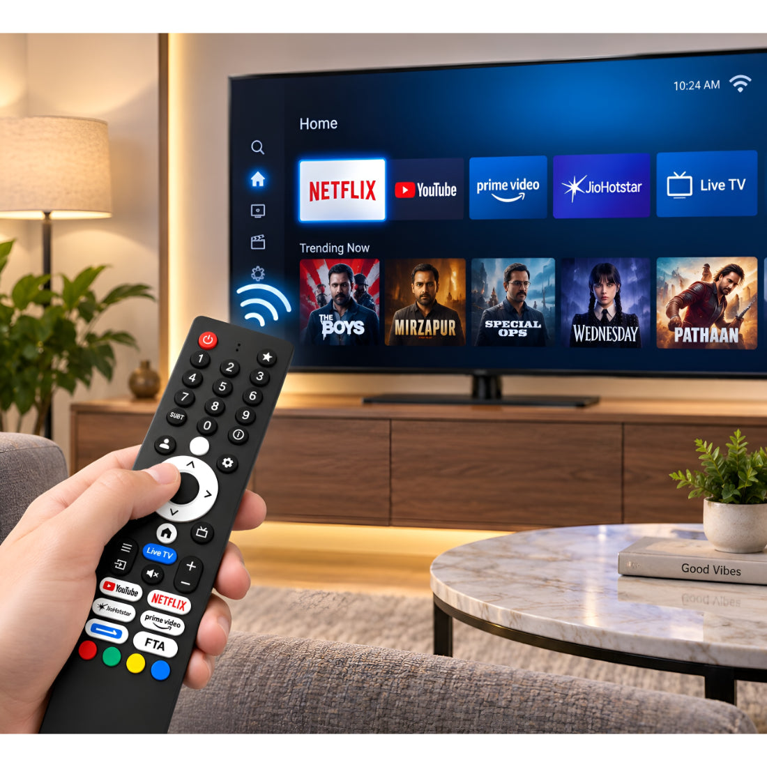 Upix Compatible for Panasonic Smart TV Remote No. 1480 | No Voice