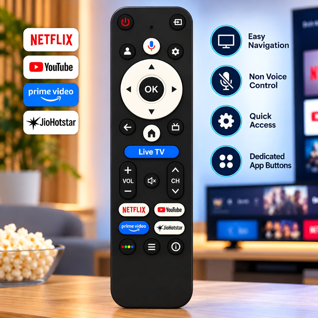 Upix Compatible Croma Smart TV Remote No. 1481 | No Voice