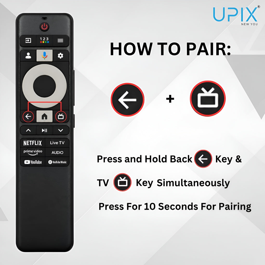 Upix Compatible Haier Smart TV Remote No. 1483 | with Voice