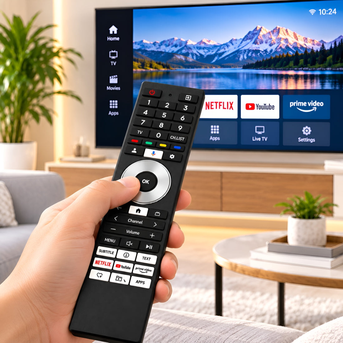 Upix Compatible Toshiba Smart TV Remote No. 1484 | No Voice