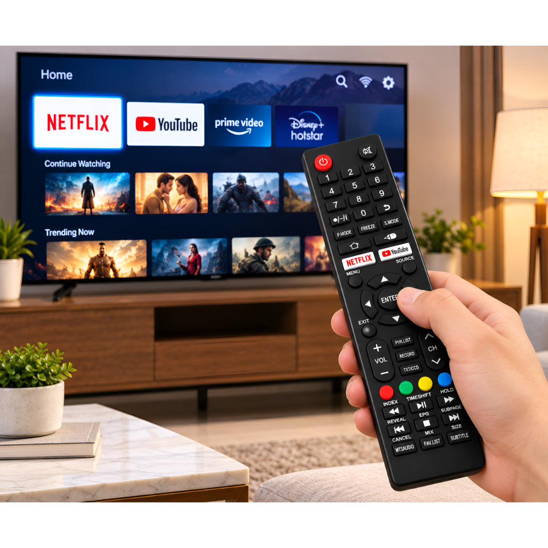 Upix Compatible Geepas Smart TV Remote No. 1485 | No Voice