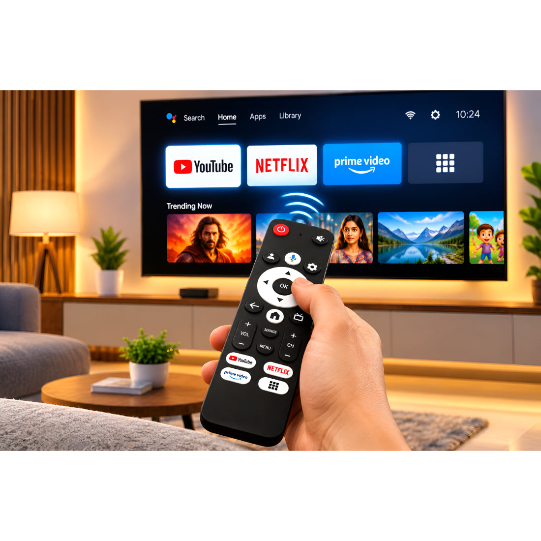 Upix Compatible Vu Smart TV Remote No. 1490 | with Voice