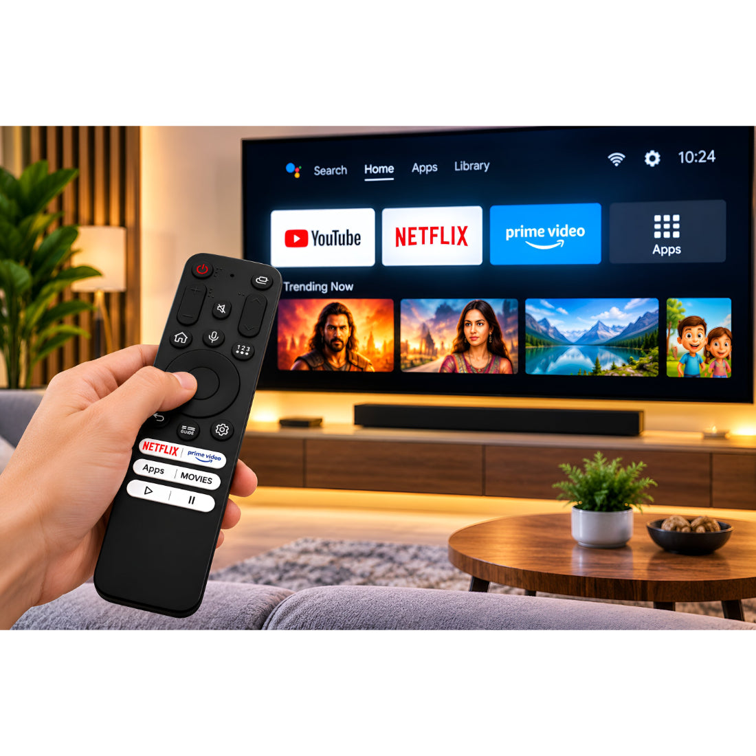 Upix Compatible Vu Smart TV Remote No. 1491 | No Voice