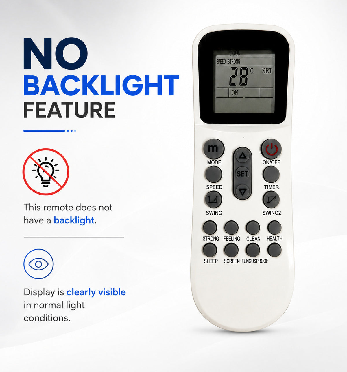 Upix Compatible Lloyd AC Remote No. 125 (No Backlight)
